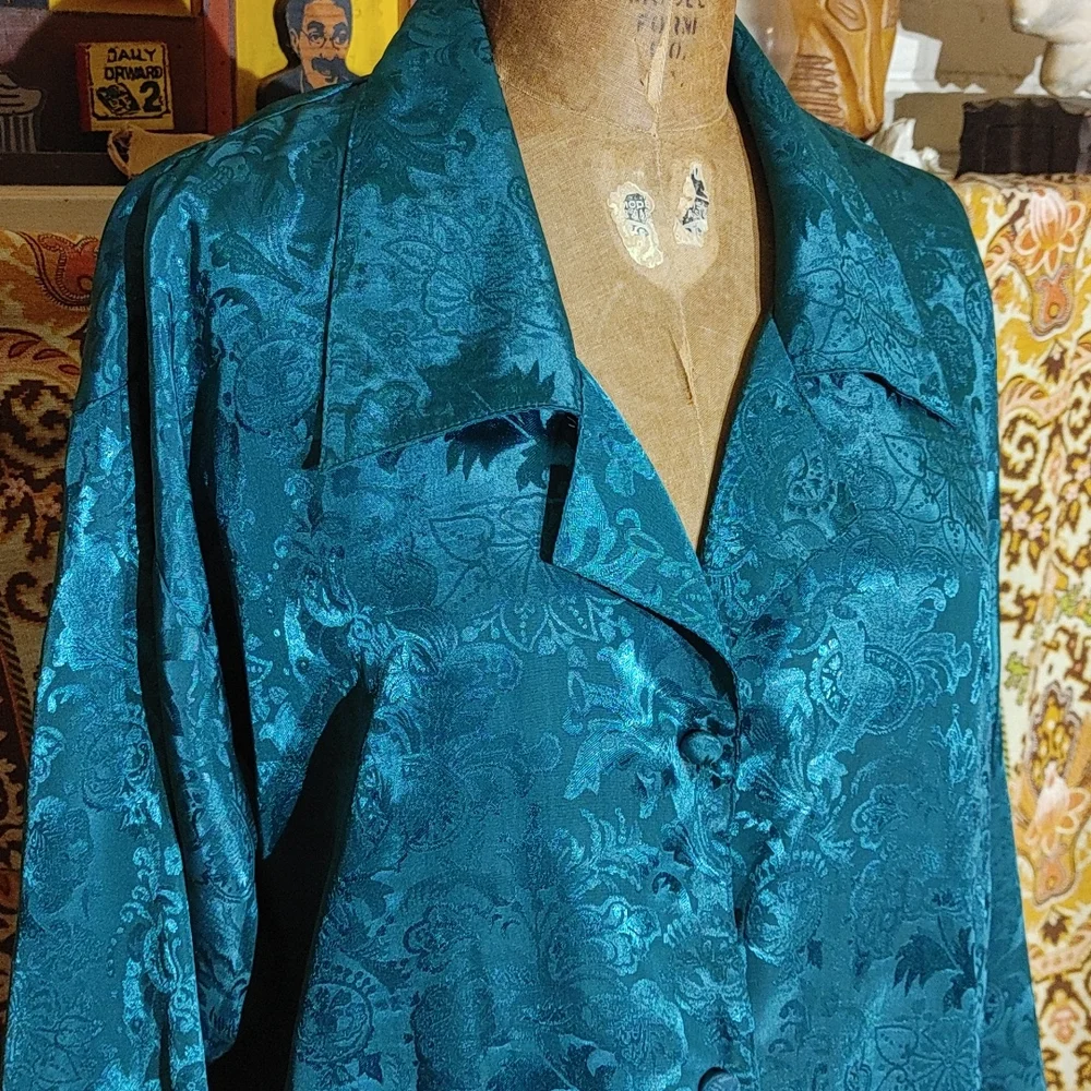 Victoria's Secret Gold Label Night Shirt in deep jade green